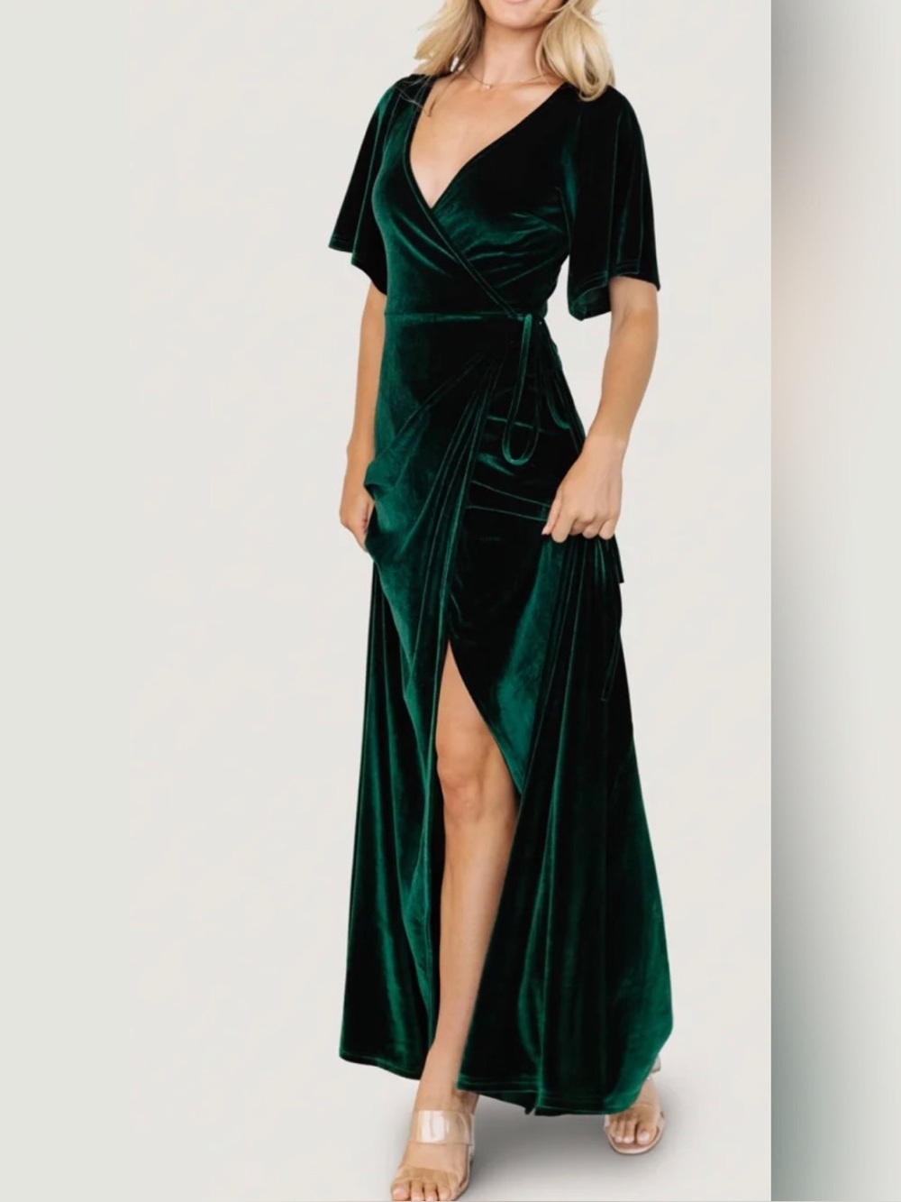 Baltic Born - Meghan Velvet Wrap Maxi Dress - M